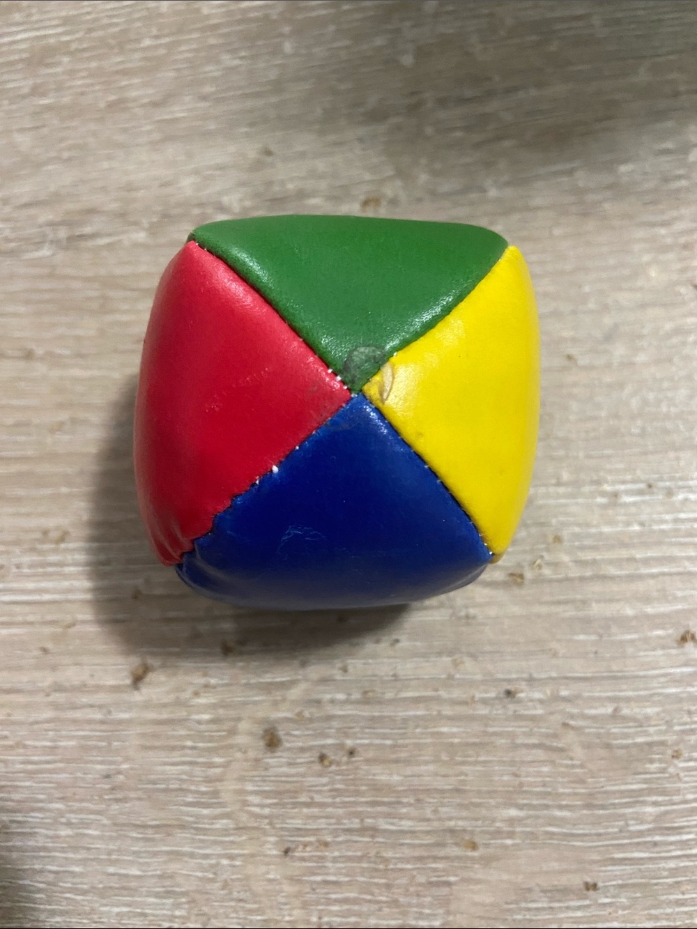 Vintage Hacky Sack Foot Bag Red Green Yellow Blue Primary Faux Leather